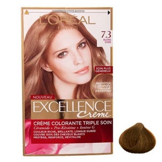 رنگ موی بلوند طلایی متوسط شماره 7.3 مدل Excellence لورآل L'Oréal