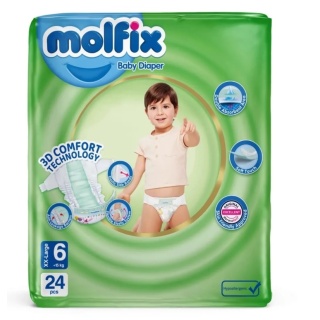 پوشک مولفیکس ایرانی سایز 6 بسته 24 عددی Molfix