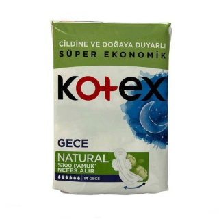 نوار بهداشتی مدل natural ویژه شب بسته 14 عددی کوتکس Kotex